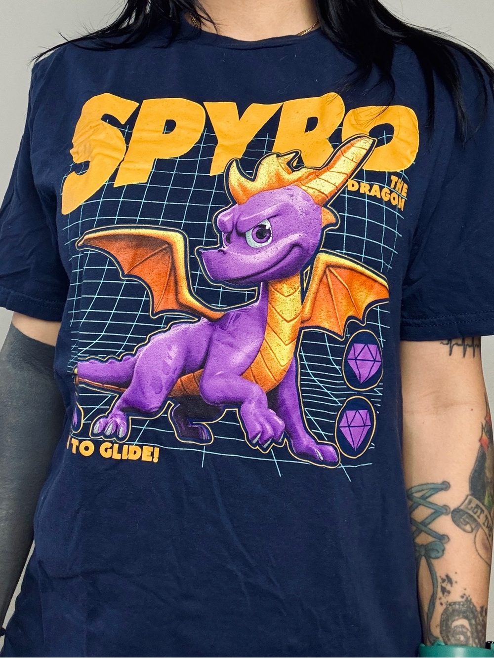Spyro Kids' Graphic T-Shirt - Navy with Purple Dragon
